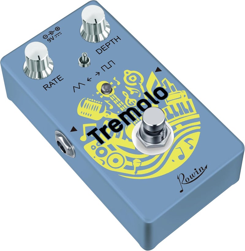 IOppWin Rowin RE-07 Tremolo Pedal for Electric Guitar, Classic Vintage Amp-Style Wave, Warm Pulsating Modulation, True Bypass Compact Effect - Image 4